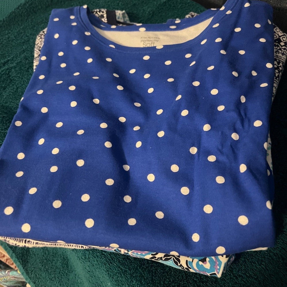 Kim Rogers Four Patterned cotton pullover tops.